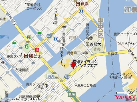 晴海区民館までの地図
